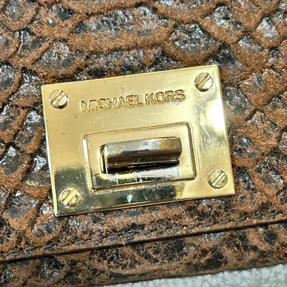 Michael Kors Brown Embossed Snakeskin Leather Wallet. GUVC - Picture 2 of 7